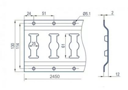 Чертеж планки крепления груза "Комби"